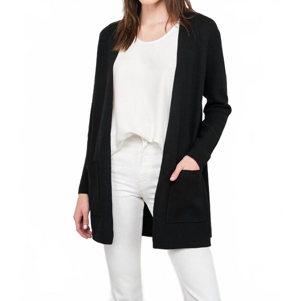 NEW FUN 2 FUN no matter what pocket sweater cardigan in black